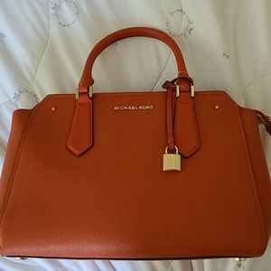 NWT Michael kors orange satchel (large)